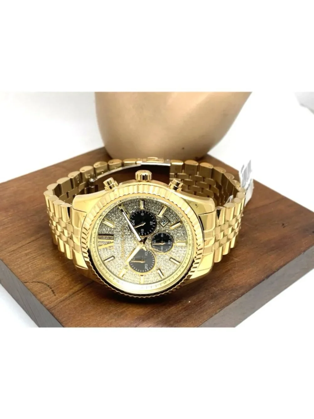 Michael Kors Men's Watch MK8494 Quartz Chronograph Gemmed Gold Stainless Steel